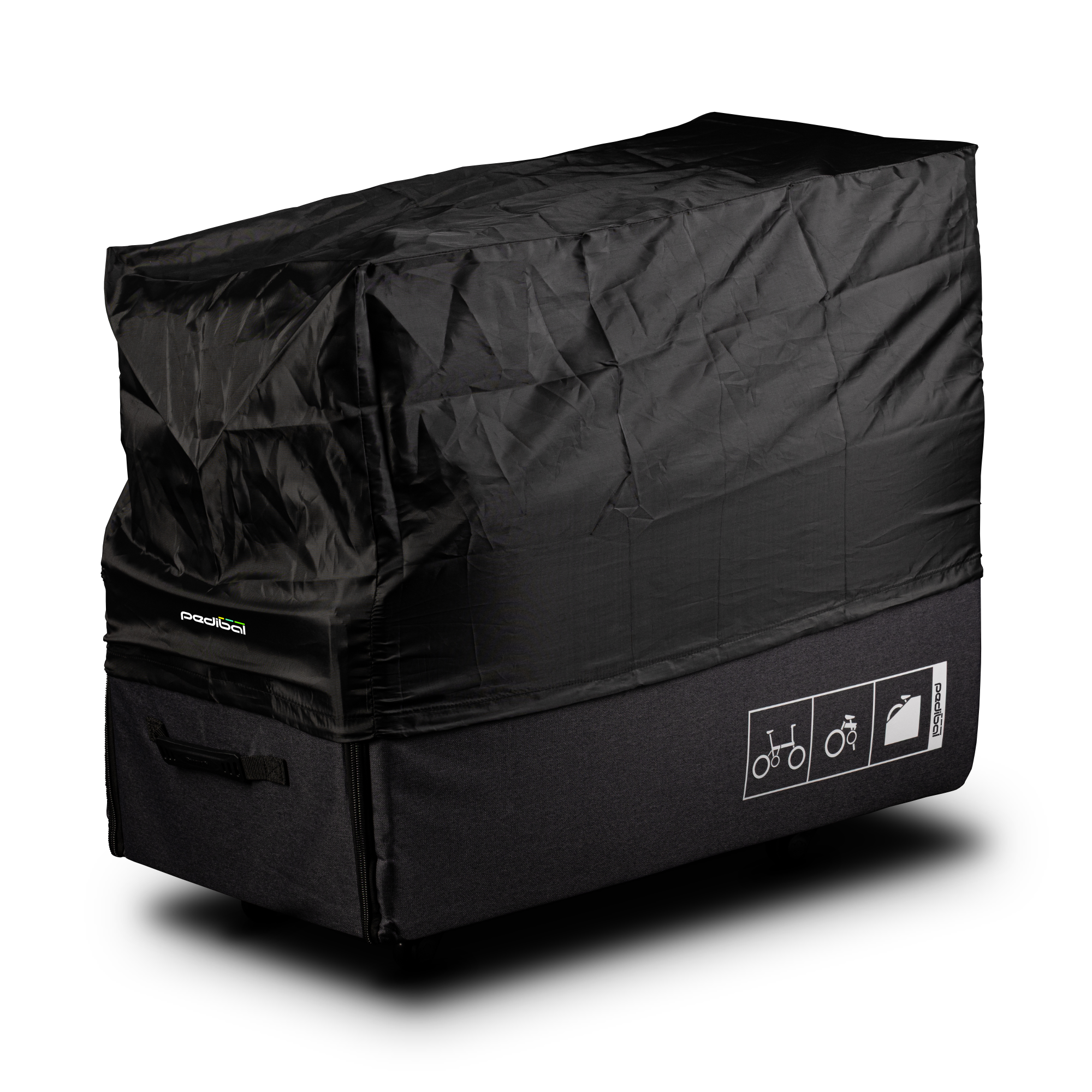 Pedibal 20″ Portable Folding eBike Storage Box – Flat‑Pack Design with Removable Wheels