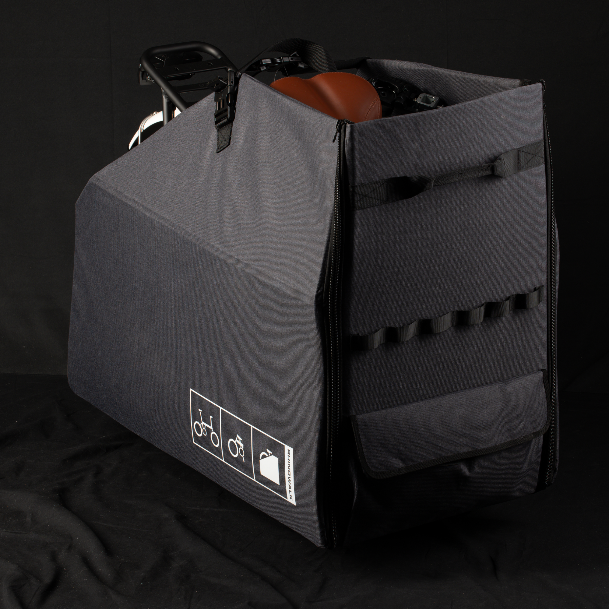 Pedibal 20″ Portable Folding eBike Storage Box – Flat‑Pack Design with Removable Wheels