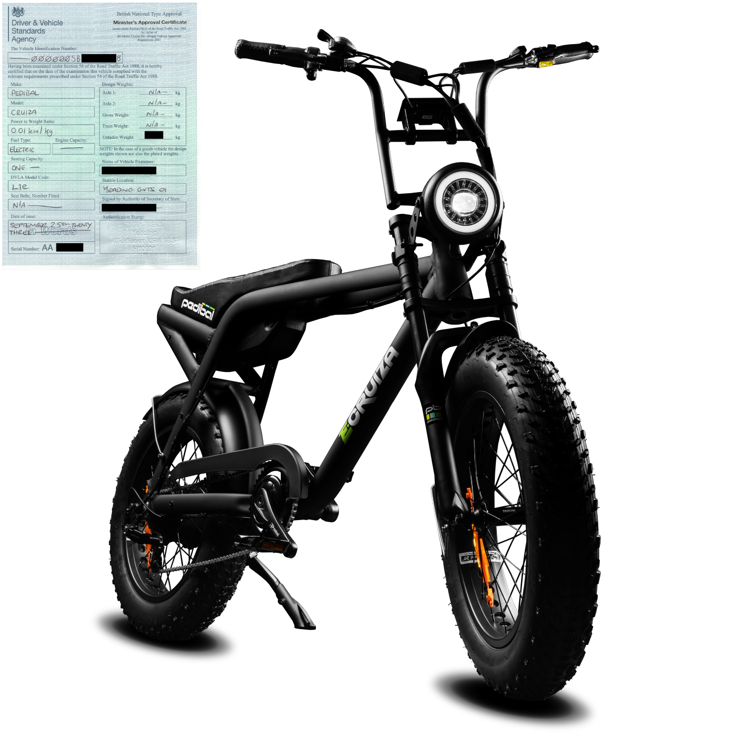 Pedibal E-Cruiza® Fat Tyre Electric Bike 80Nm