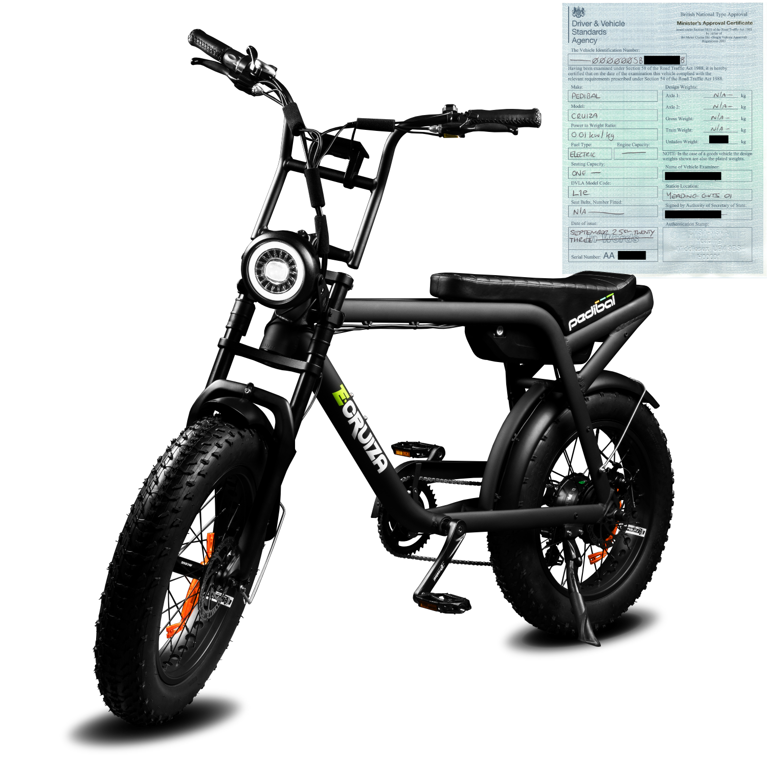 Pedibal E-Cruiza® Fat Tyre Electric Bike 80Nm