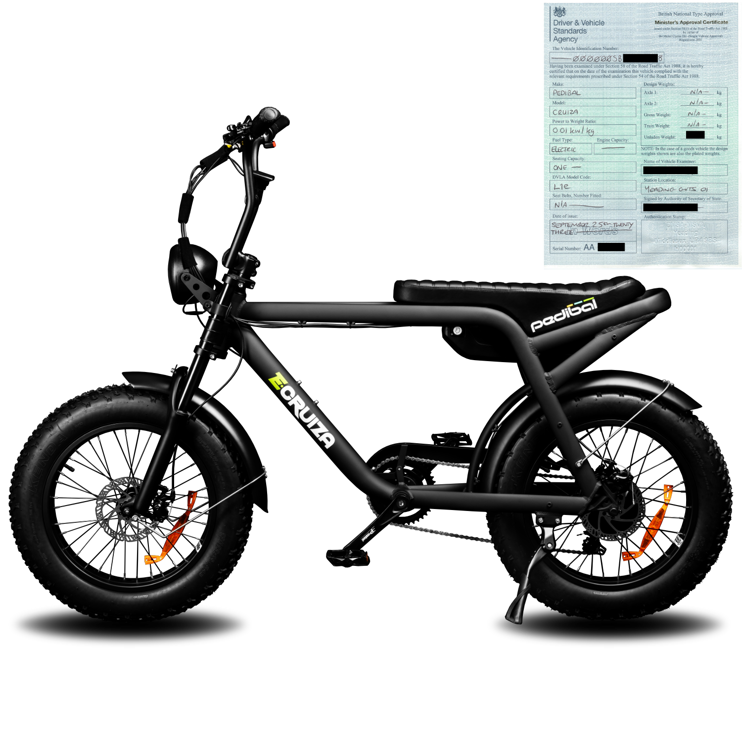 Pedibal E-Cruiza® Fat Tyre Electric Bike 80Nm