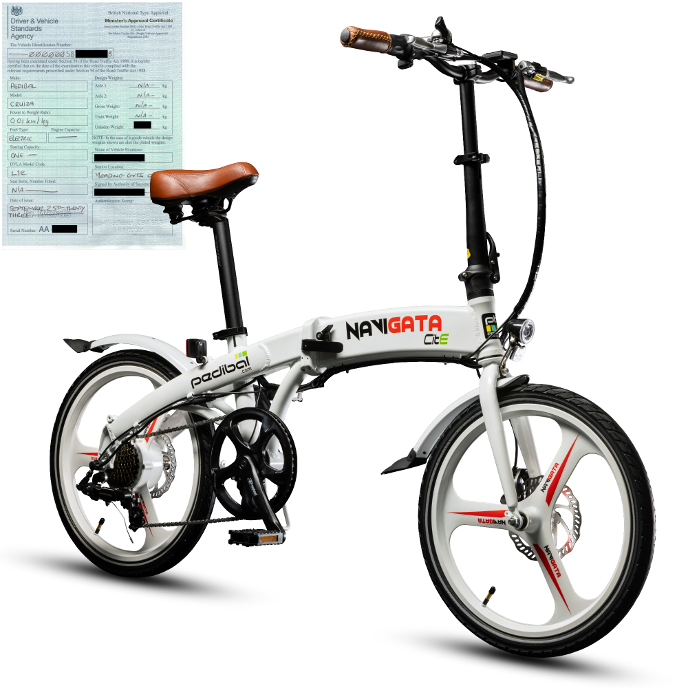 Pedibal Navigata® Folding Electric Bike - Long Range Lightweight Compact