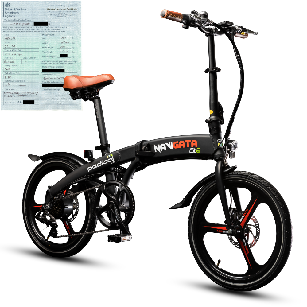 Pedibal Navigata® Folding Electric Bike - Long Range Lightweight Compact