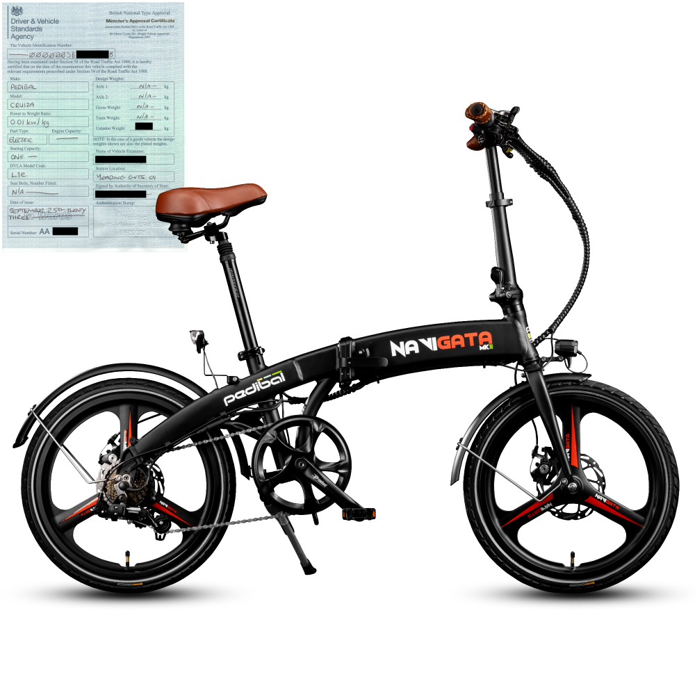 Pedibal Navigata® Folding Electric Bike - Long Range Lightweight Compact