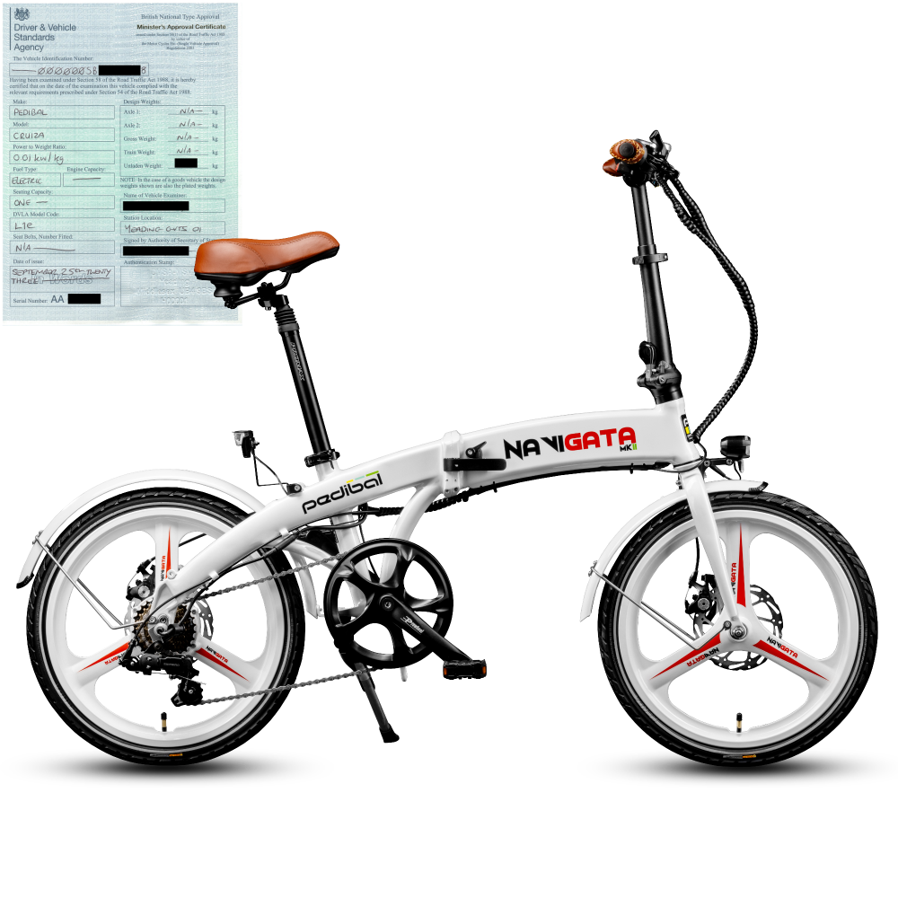 Pedibal Navigata® Folding Electric Bike - Long Range Lightweight Compact