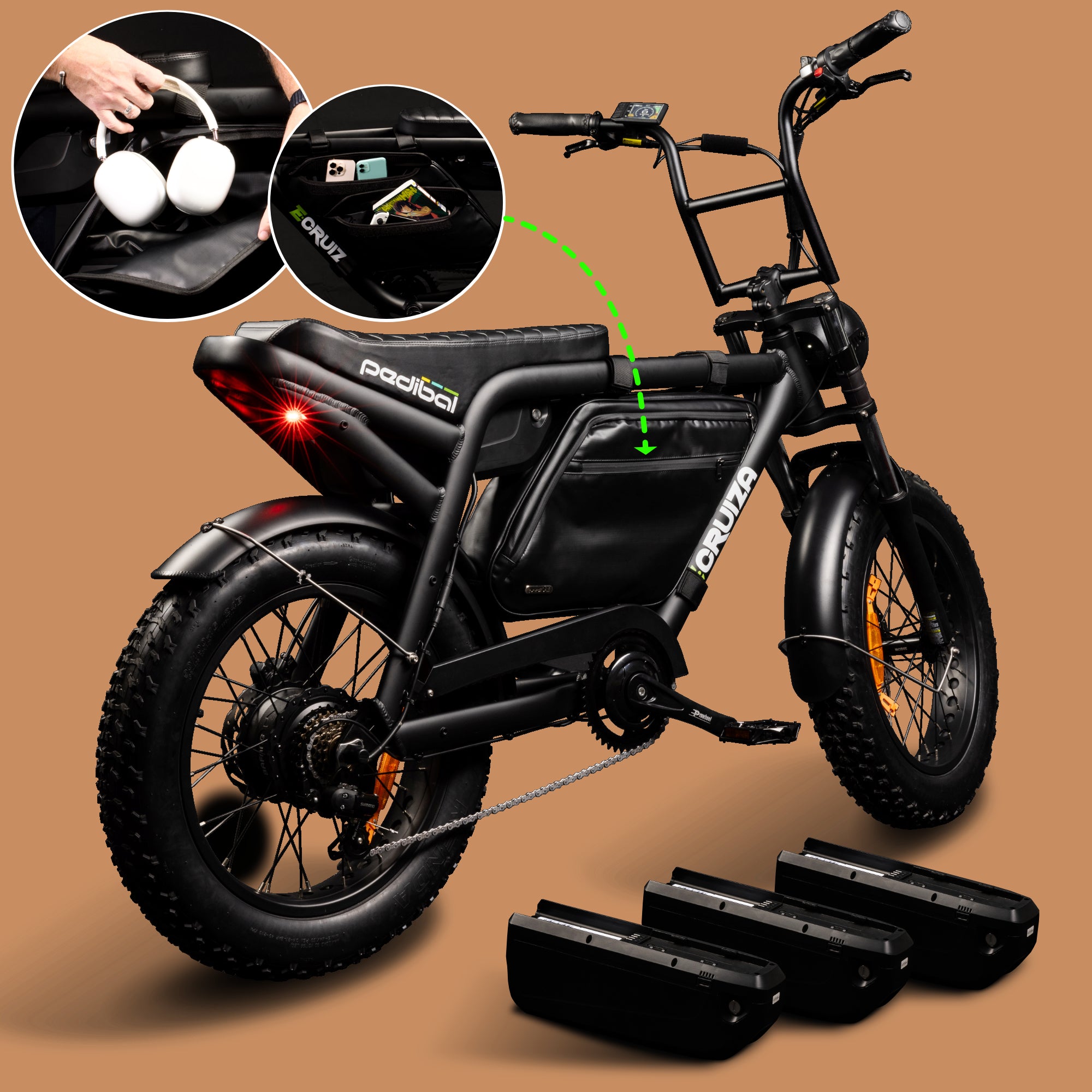 Pedibal E-Cruiza® Fat Tyre Electric Bike 80Nm