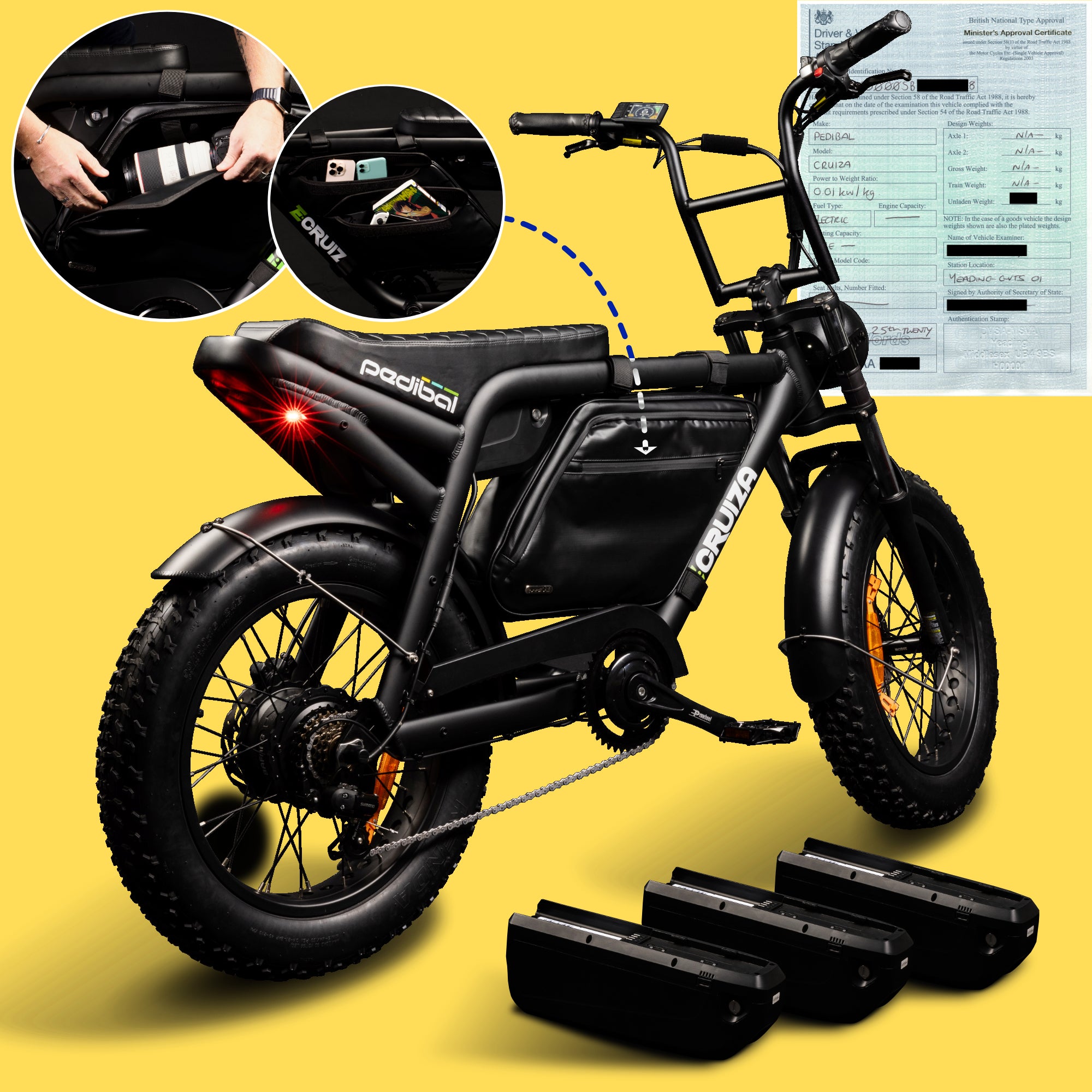Pedibal E-Cruiza® Fat Tyre Electric Bike 80Nm