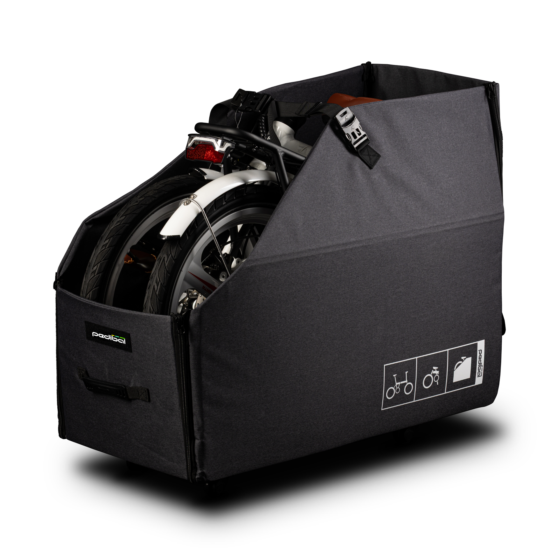 Pedibal 20″ Portable Folding eBike Storage Box – Flat‑Pack Design with
